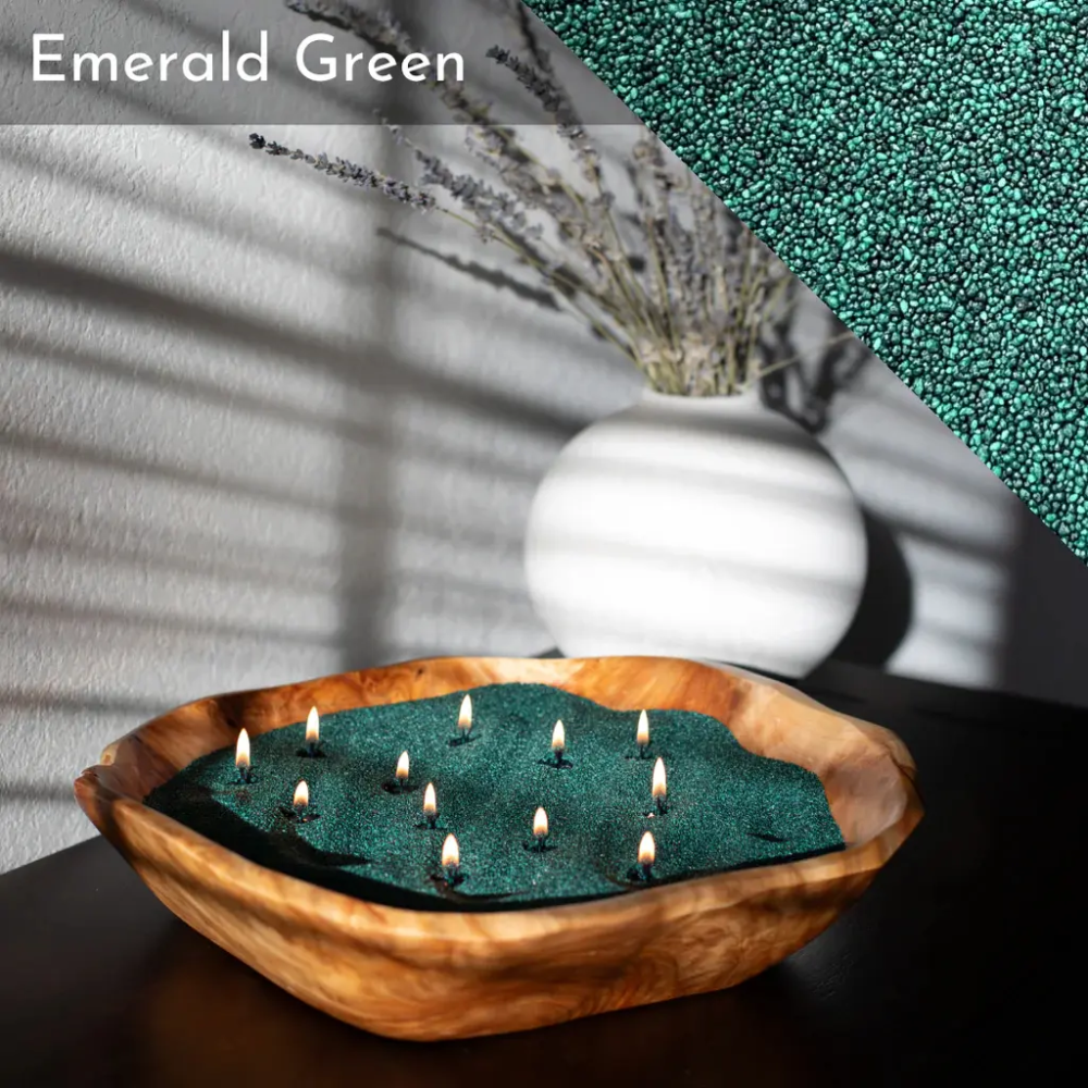 Vela de Arena Verde Dark Emerald