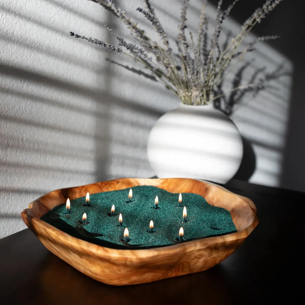 Vela de Arena Verde Dark Emerald