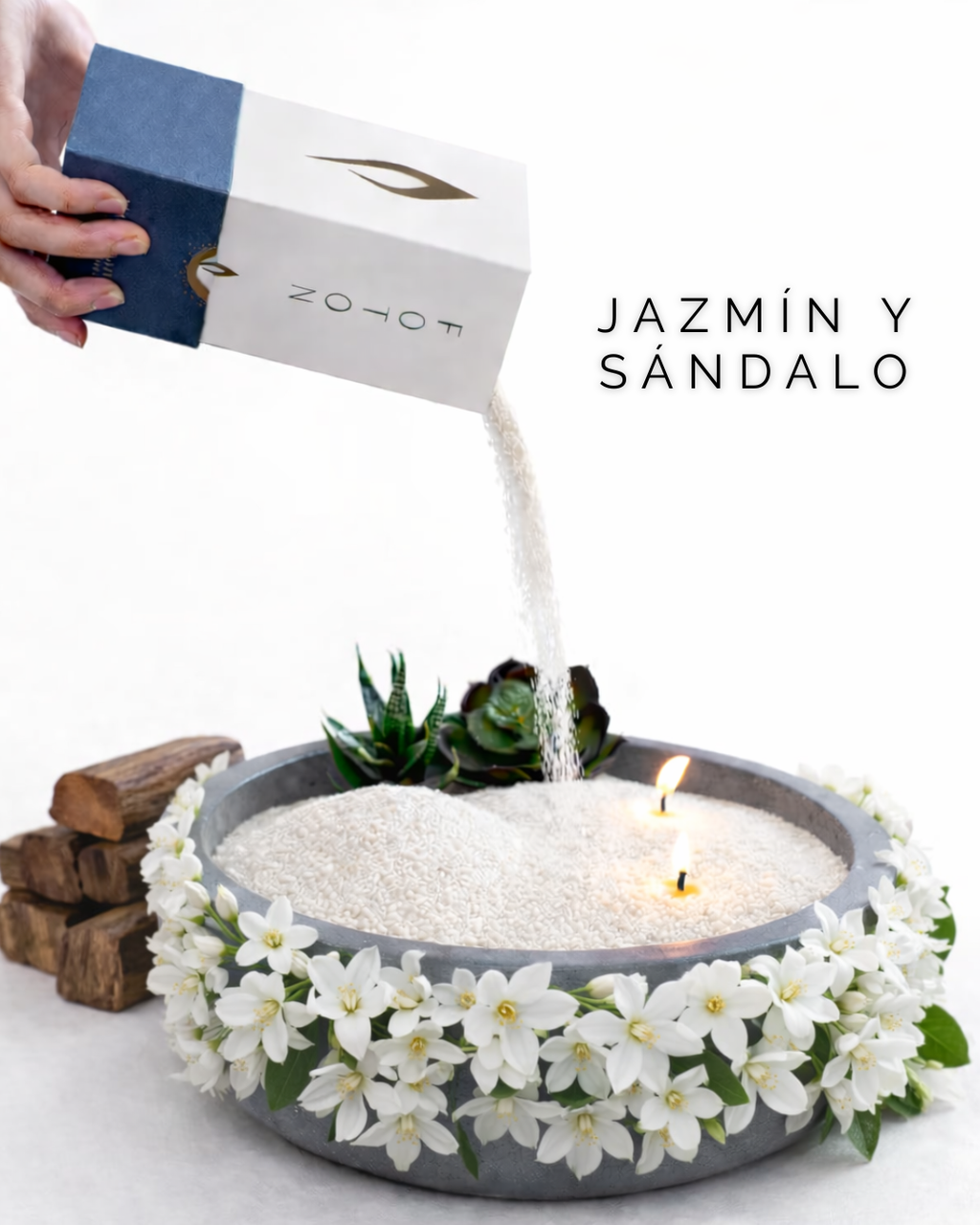 Vela de perlas arómatica olor Jazmín y Sándalo