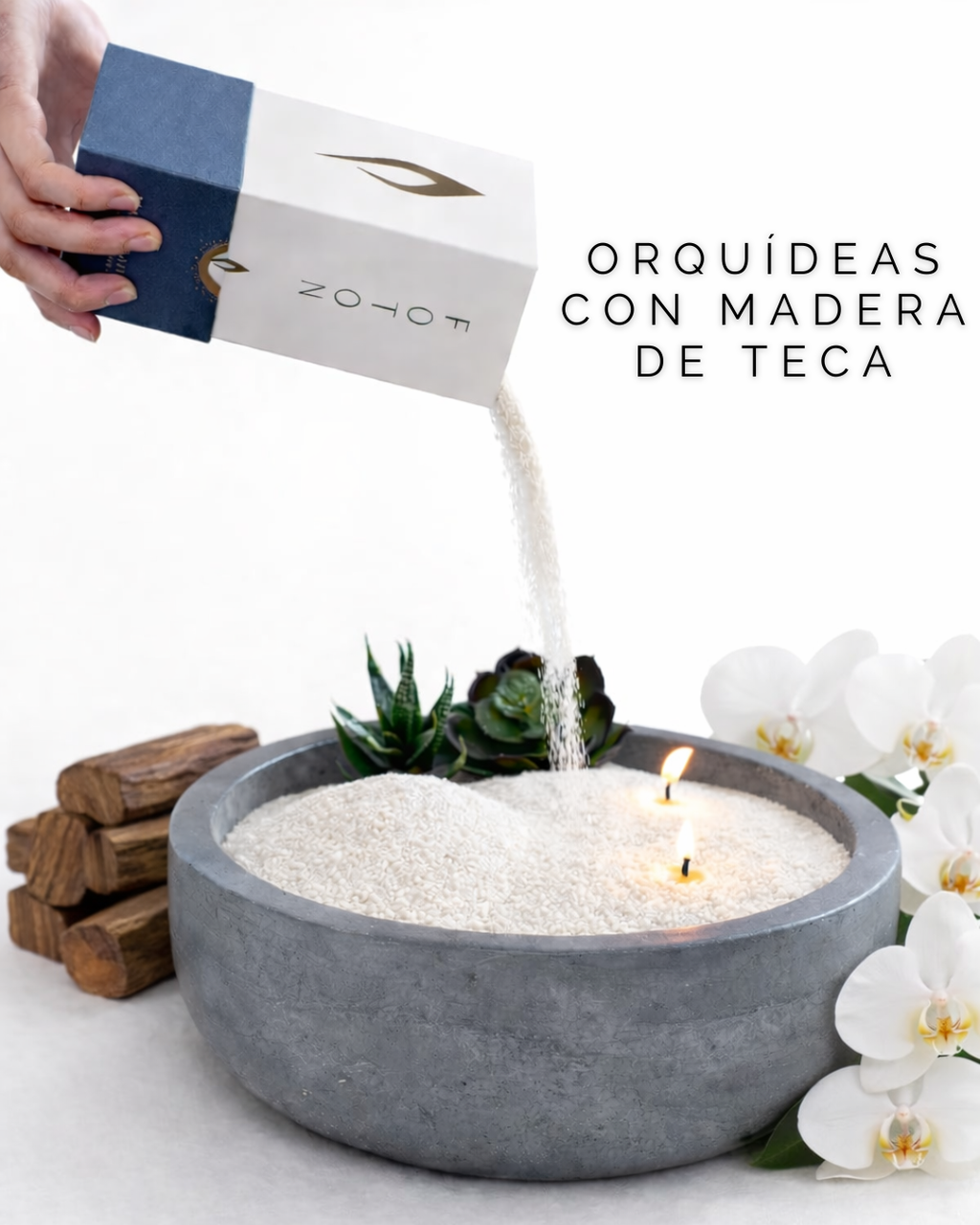 Vela de perlas aromática con olor a  Orquídeas con madera de teca